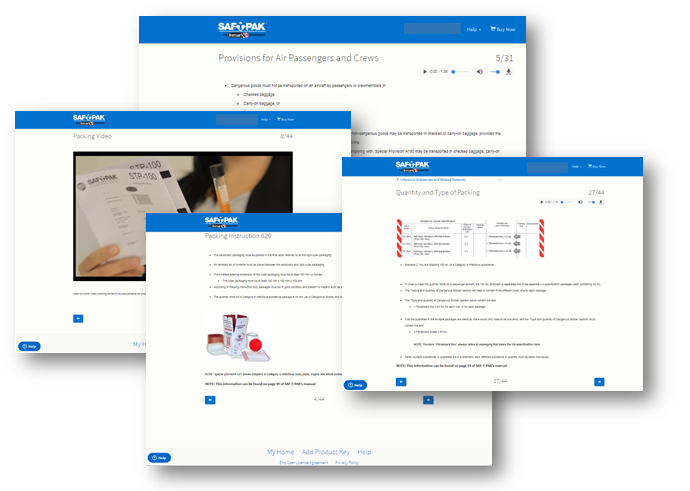 Shipping Infectious Shipping Online Training Screens
